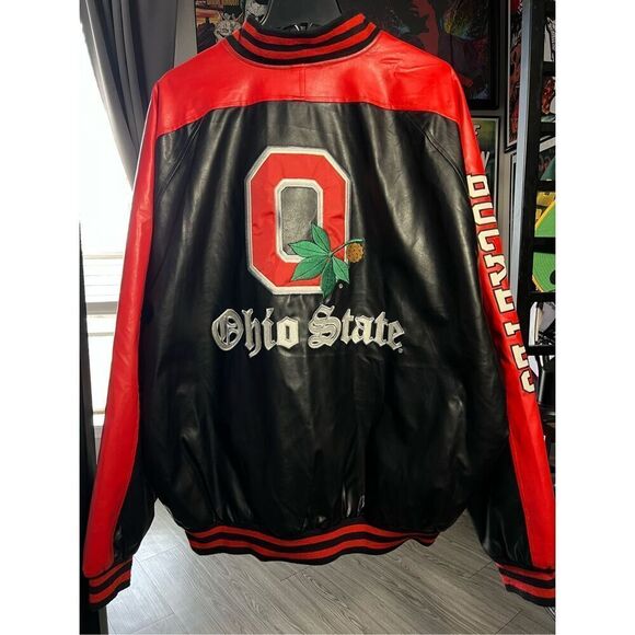 Vintage Ohio State Buckeyes Faux Leather Jacket